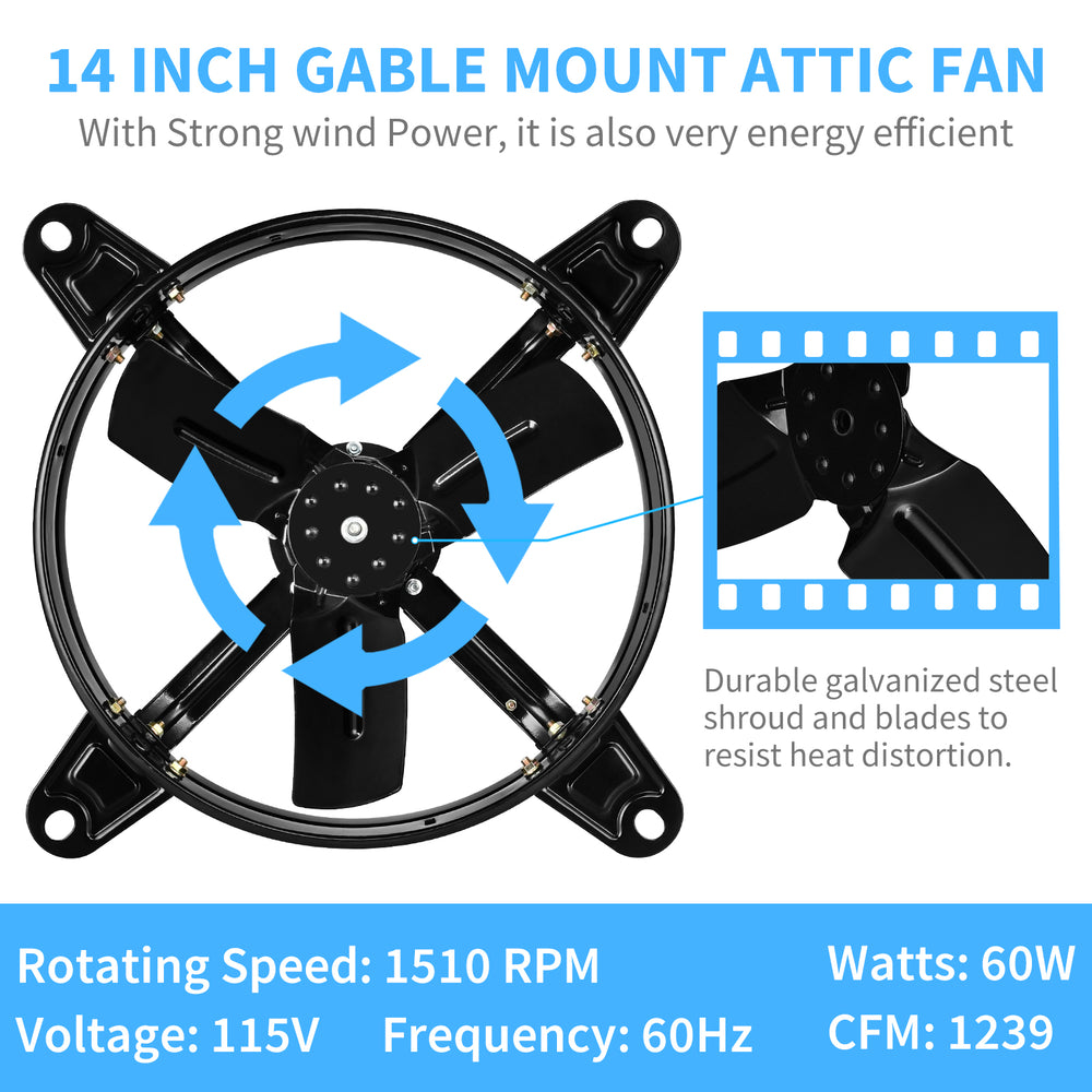 BreezeSmart Adjustable Gable Vent Fan