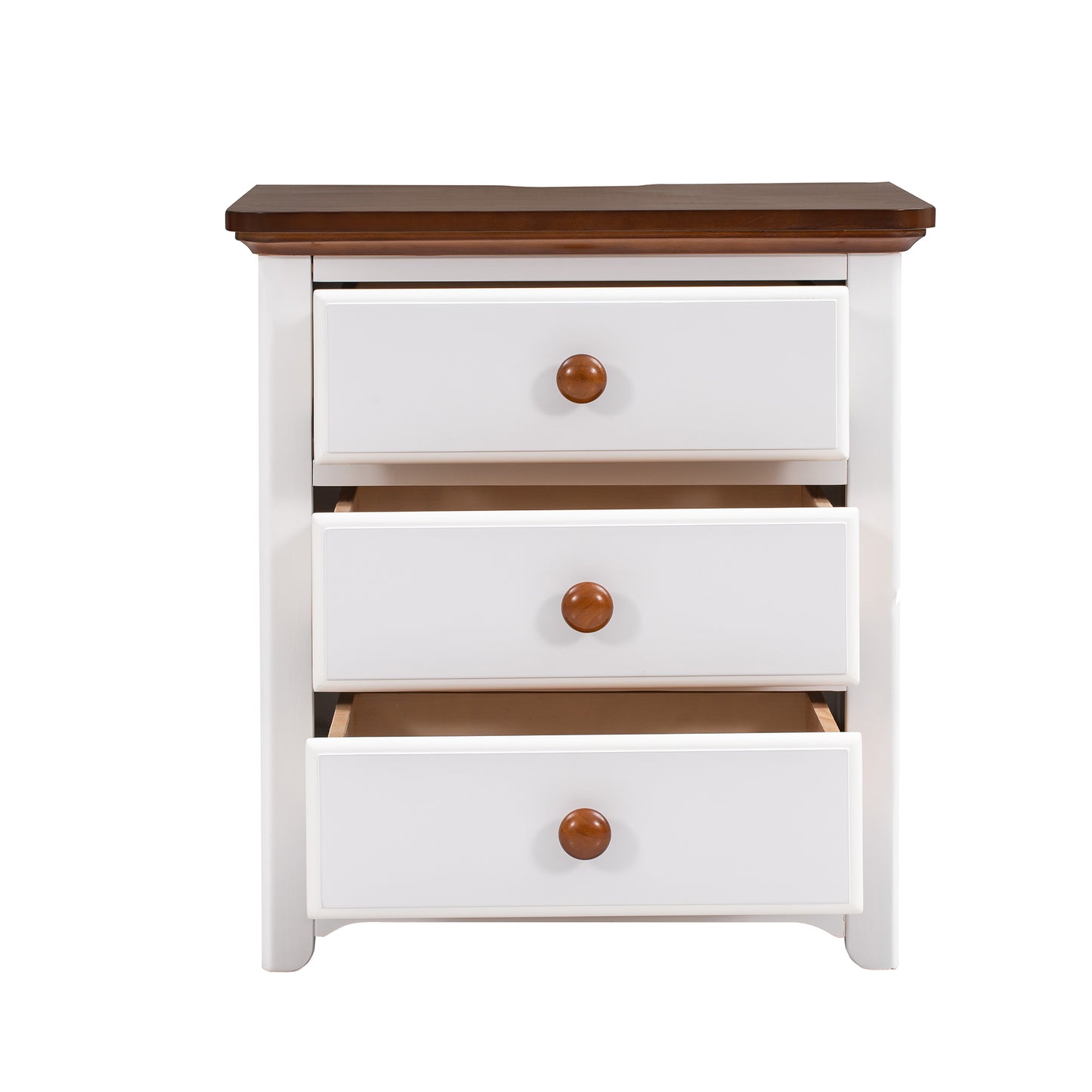 Chic Wooden Nightstand with USB Ports and Ample Storage