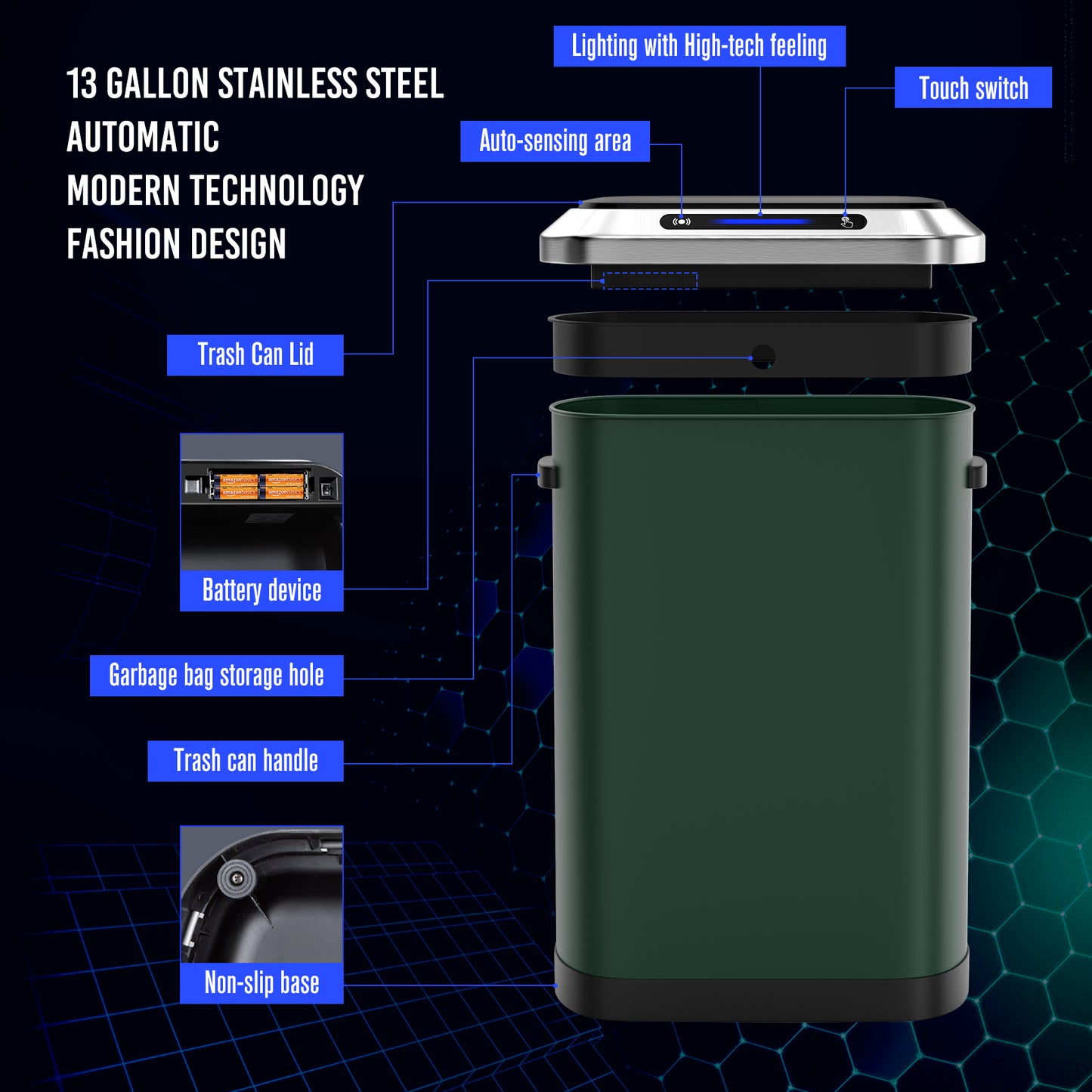 Smart Green Sensor Trash Can