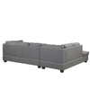 Cozy Gray Reversible Sectional Sofa with Storage Ottoman