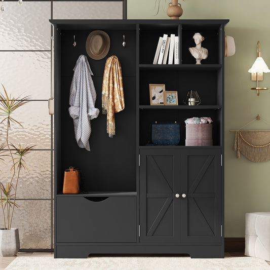 Chic Hallway Organizer with Bench and Storage