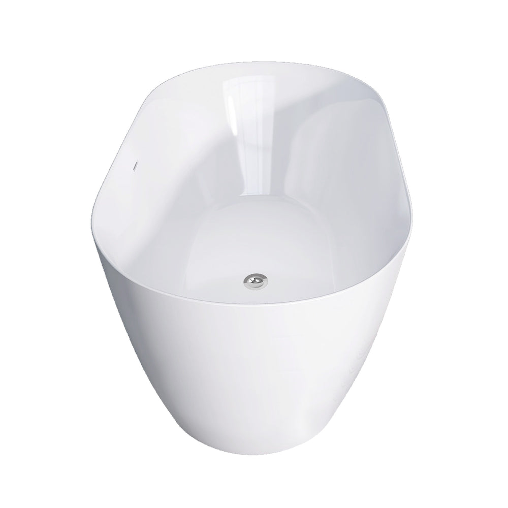 Sleek Modern Oval Soaking Tub with Adjustable Drain