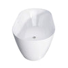 Sleek White Freestanding Soaking Tub with Pop-Up Drain