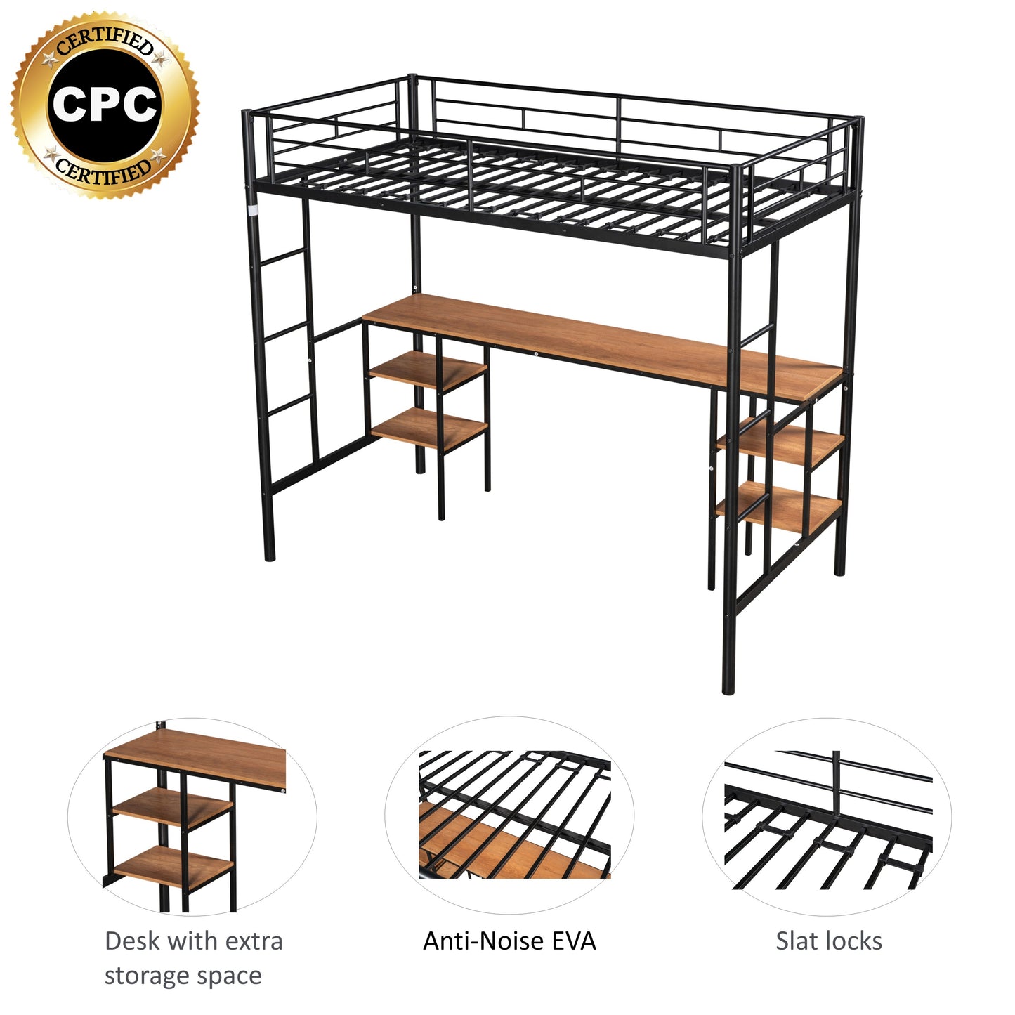 Loft Bed with Workspace & Storage - Sturdy & Stylish!