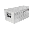 Sturdy Silver Aluminum Underbody Toolbox with Lock and Keys