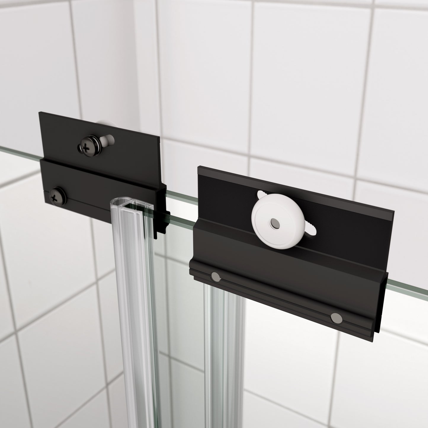 Sleek Sliding Shower Door with Matte Black Finish