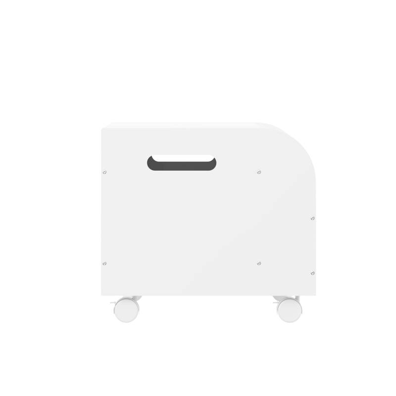 Whimsical Wooden Toy Chest with Wheels & Bookshelf