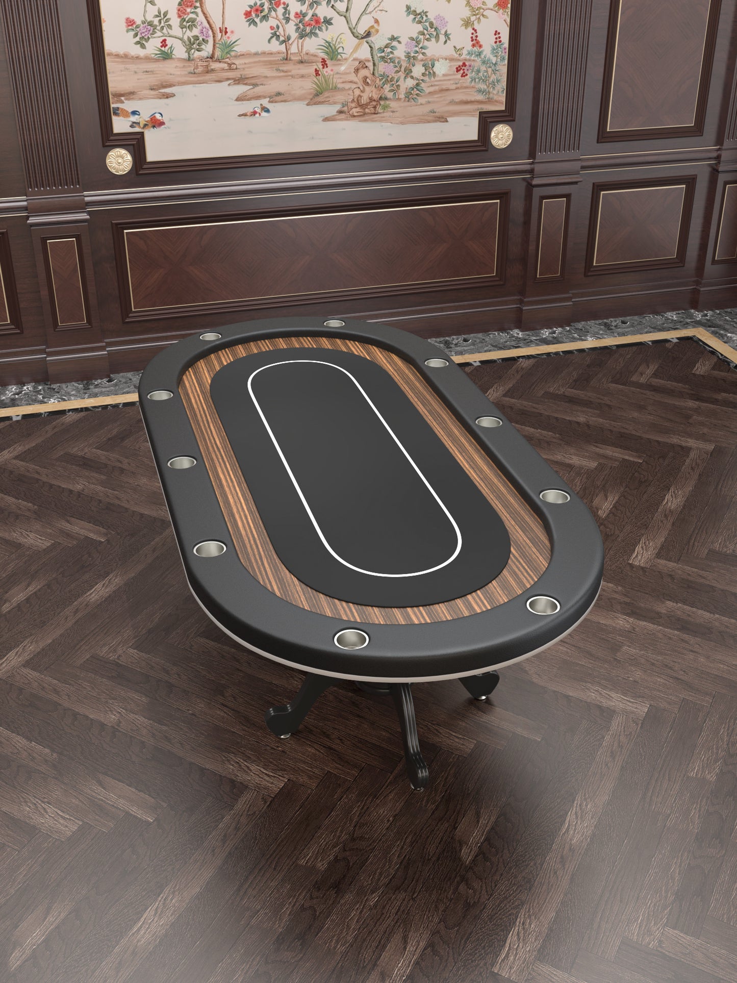 Chic Oval Aura Waterproof Poker Table