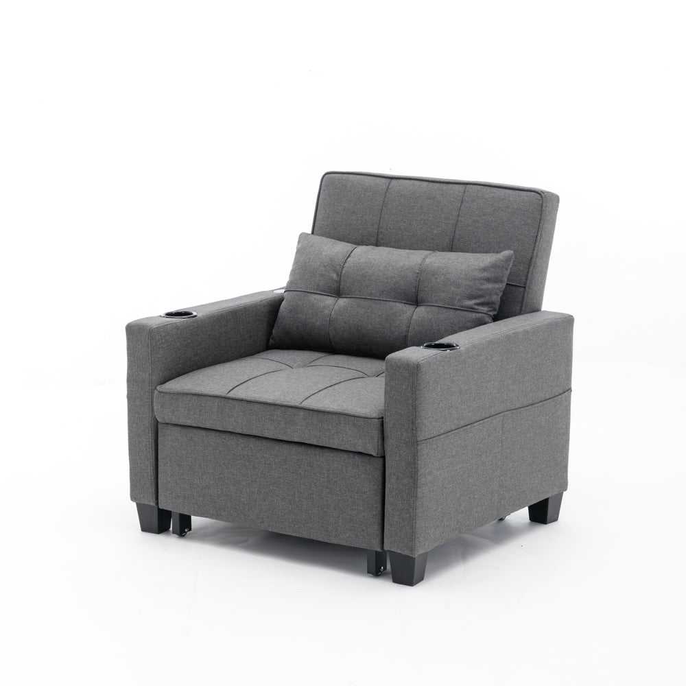 Cozy Convertible Chair Bed with USB Ports