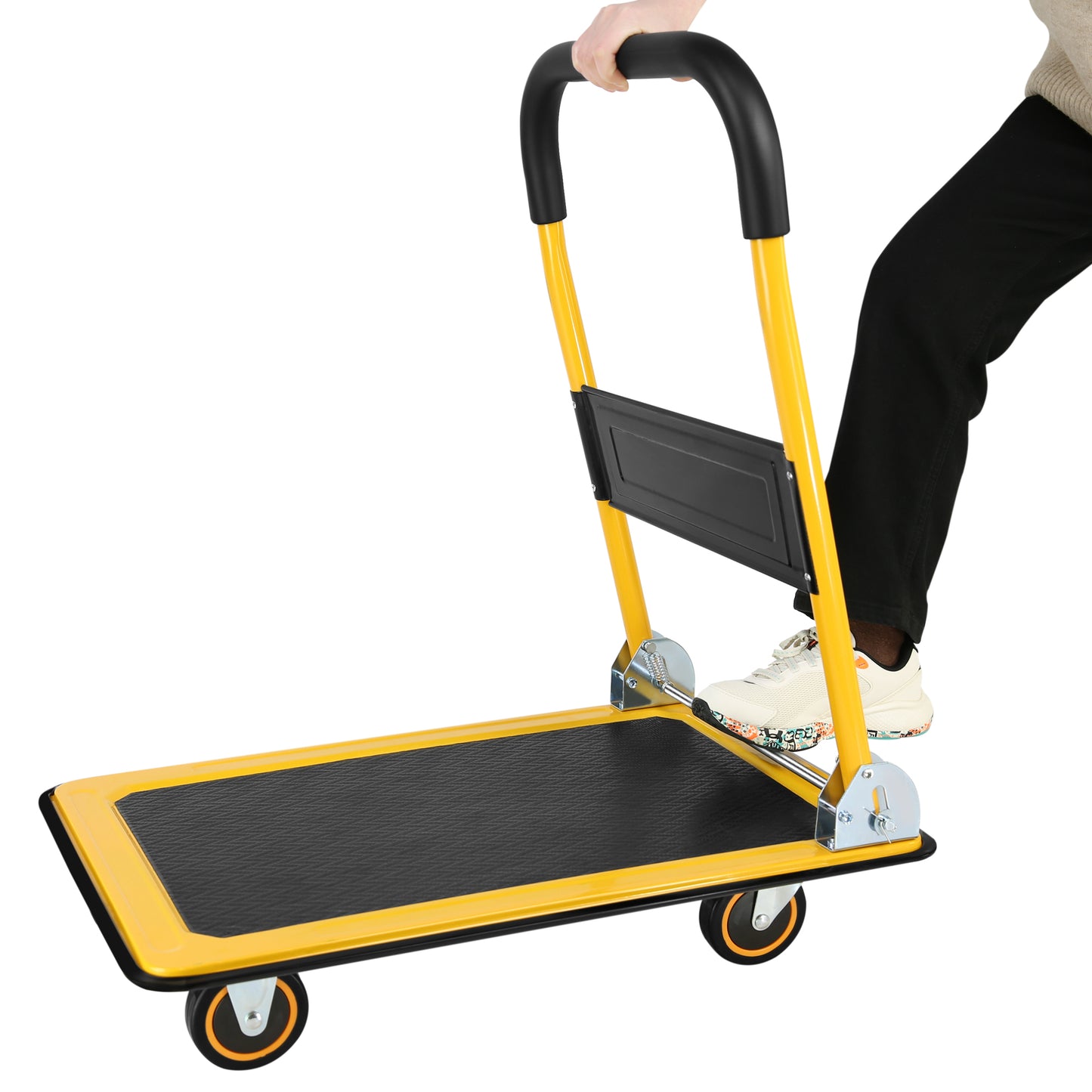 Foldable Heavy-Duty Hand Truck - Space-Saving Push Cart