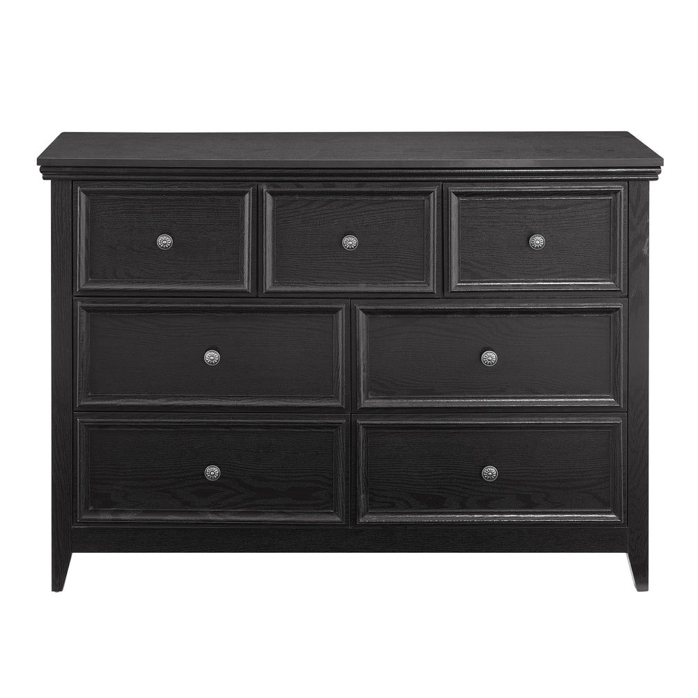 Chic Black 7-Drawer Dresser