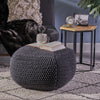 Cozy Knitted Cotton Pouf Cube