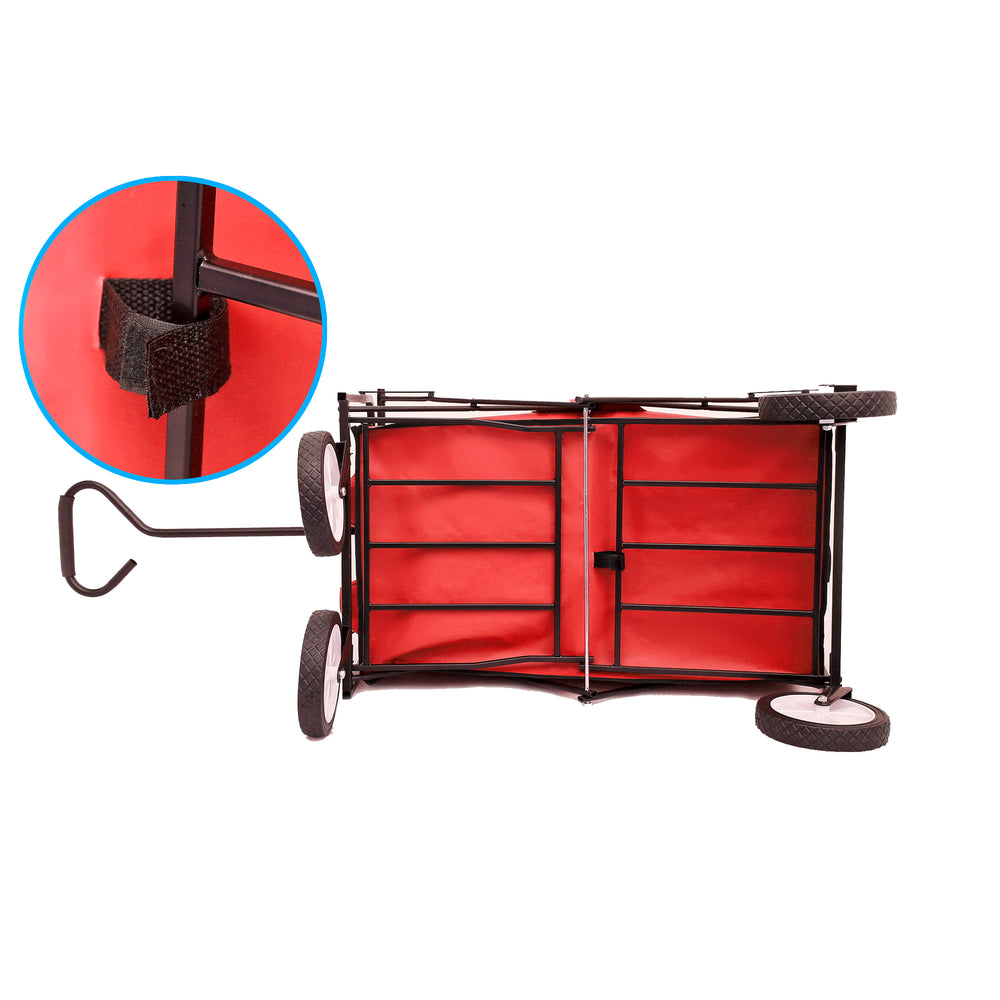 Bright Red Folding Wagon for Gardens & Beaches