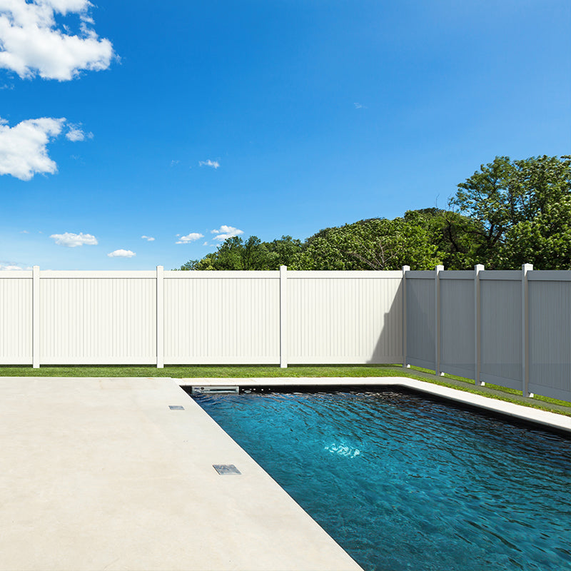 White Vinyl Privacy Fence Set