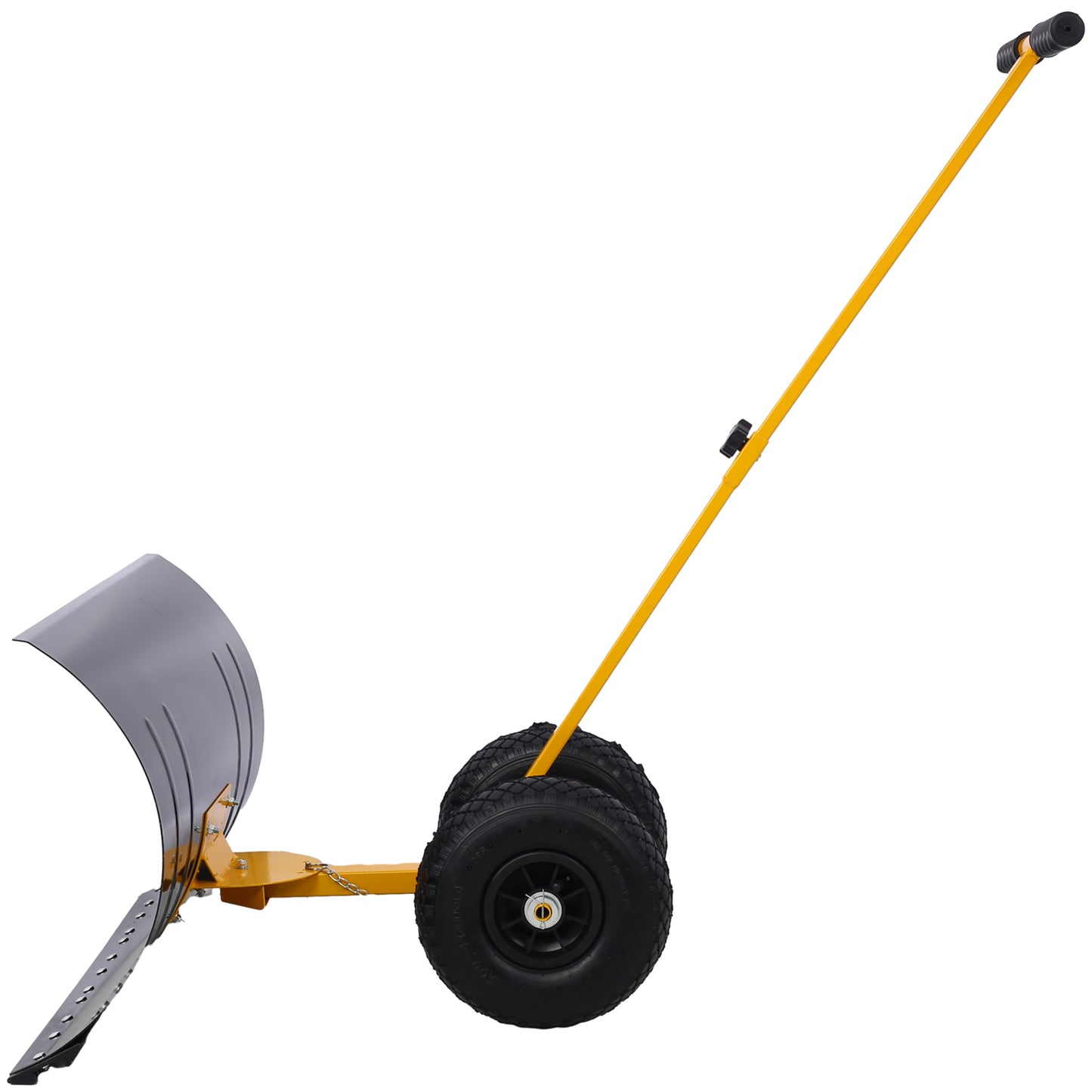 Wheeled Snow Pusher with Adjustable Handle