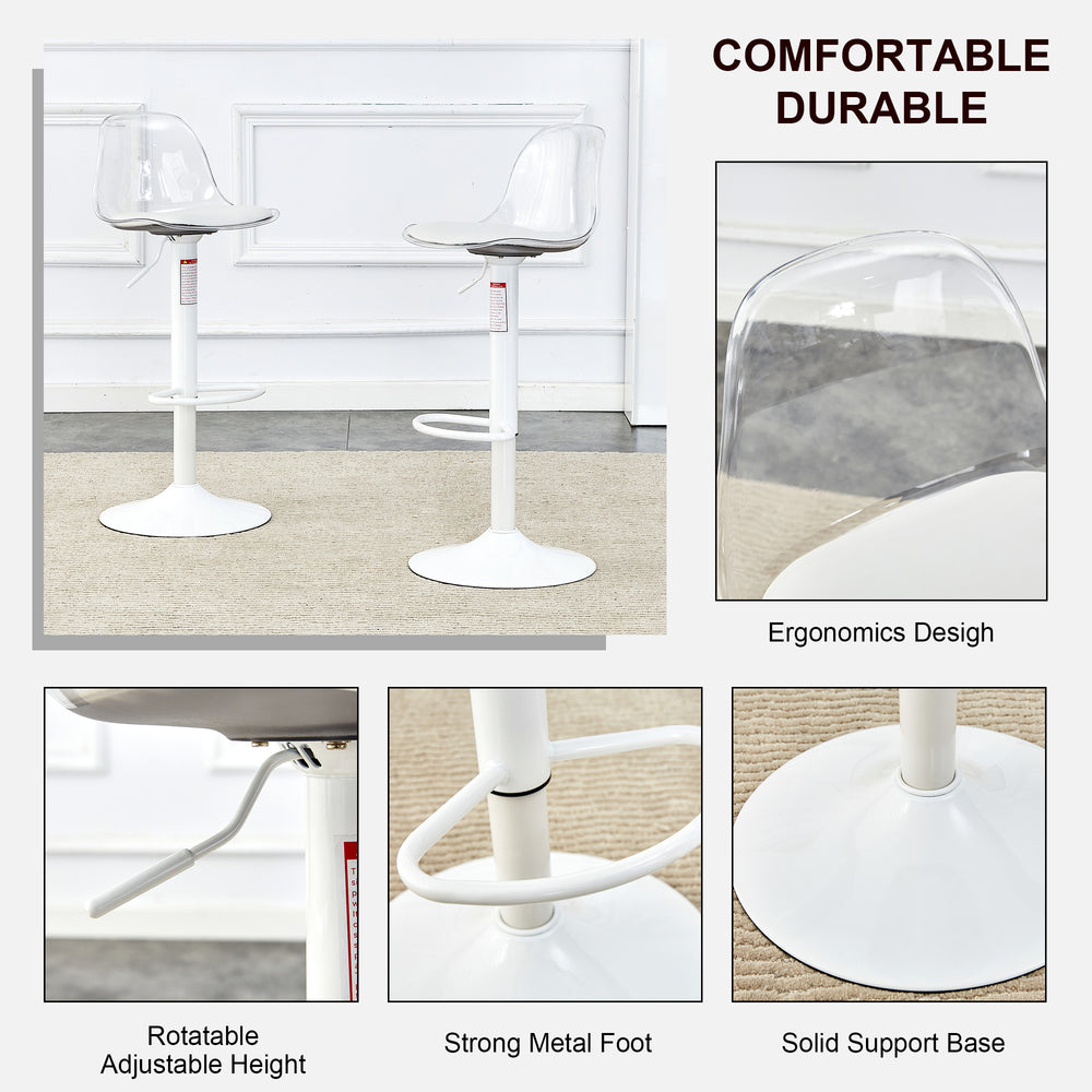 Sleek Spin & Lift Bar Stools – Set of 2