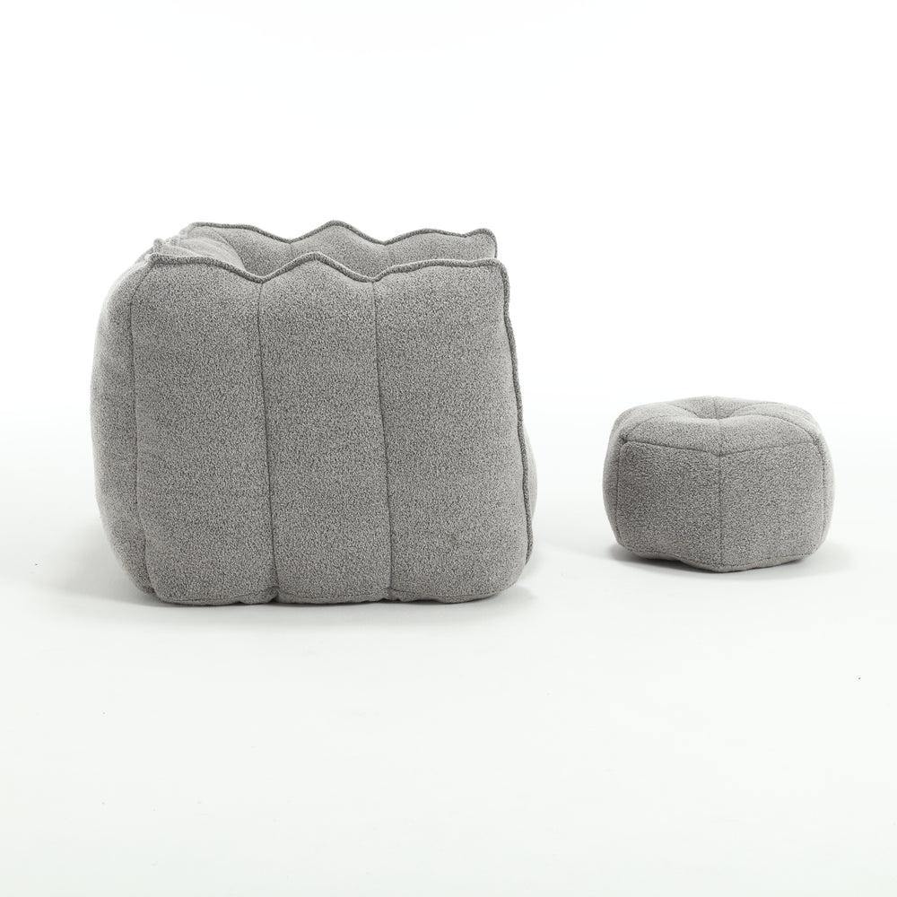 Cozy Square Bean Bag Lounge Chair with Footstool