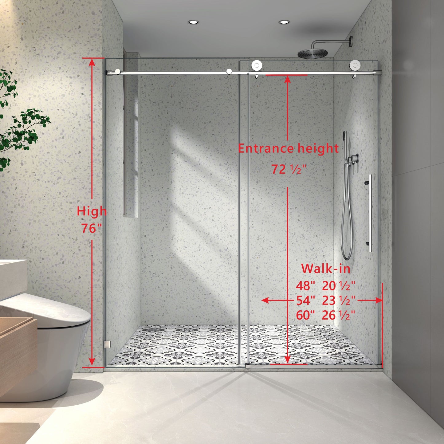 SmoothSlide Frameless Shower Door with Easy Clean & Soft Close