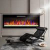 Sleek Wall-Mounted Electric Fireplace with Colorful Flames & Remote Control