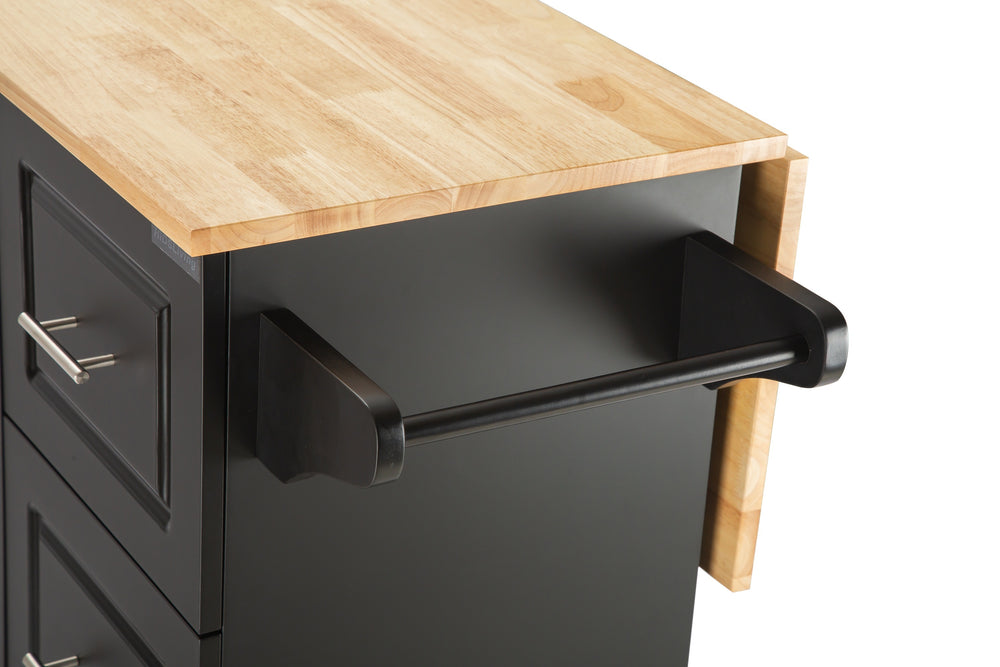 Versatile Kitchen Island Cart with Expandable Tabletop and Ample Storage