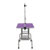 Purple Pet Grooming Table - Adjustable & Foldable with Steel Frame