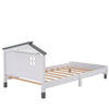Cozy House-Style Twin Bed in White & Gray