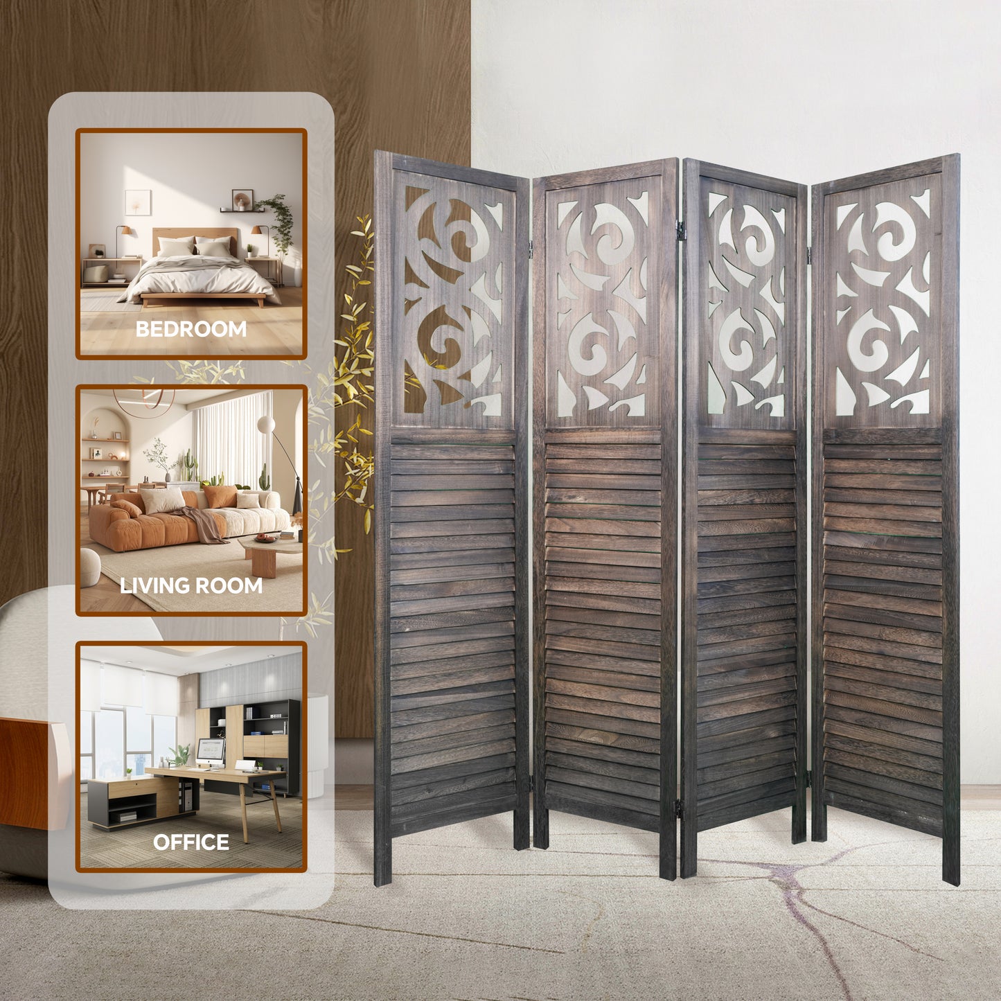 Chic Wooden Room Divider