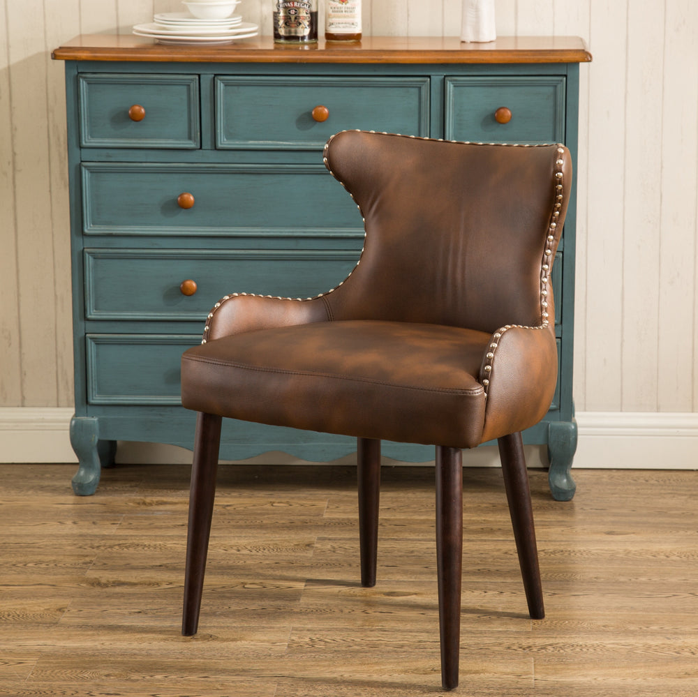 Cozy Brown Barrel Chair with Chic Button Back