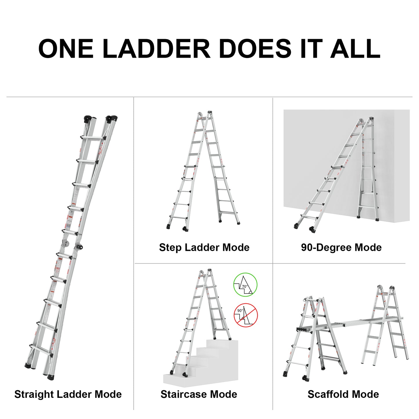 Versatile Wheels-Up Ladder