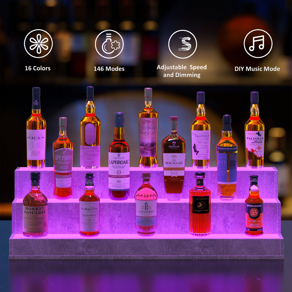 Illuminate Your Bar: Smart LED Bottle Display Shelf