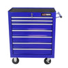 Blue Rolling Tool Cart with Seven Spacious Drawers