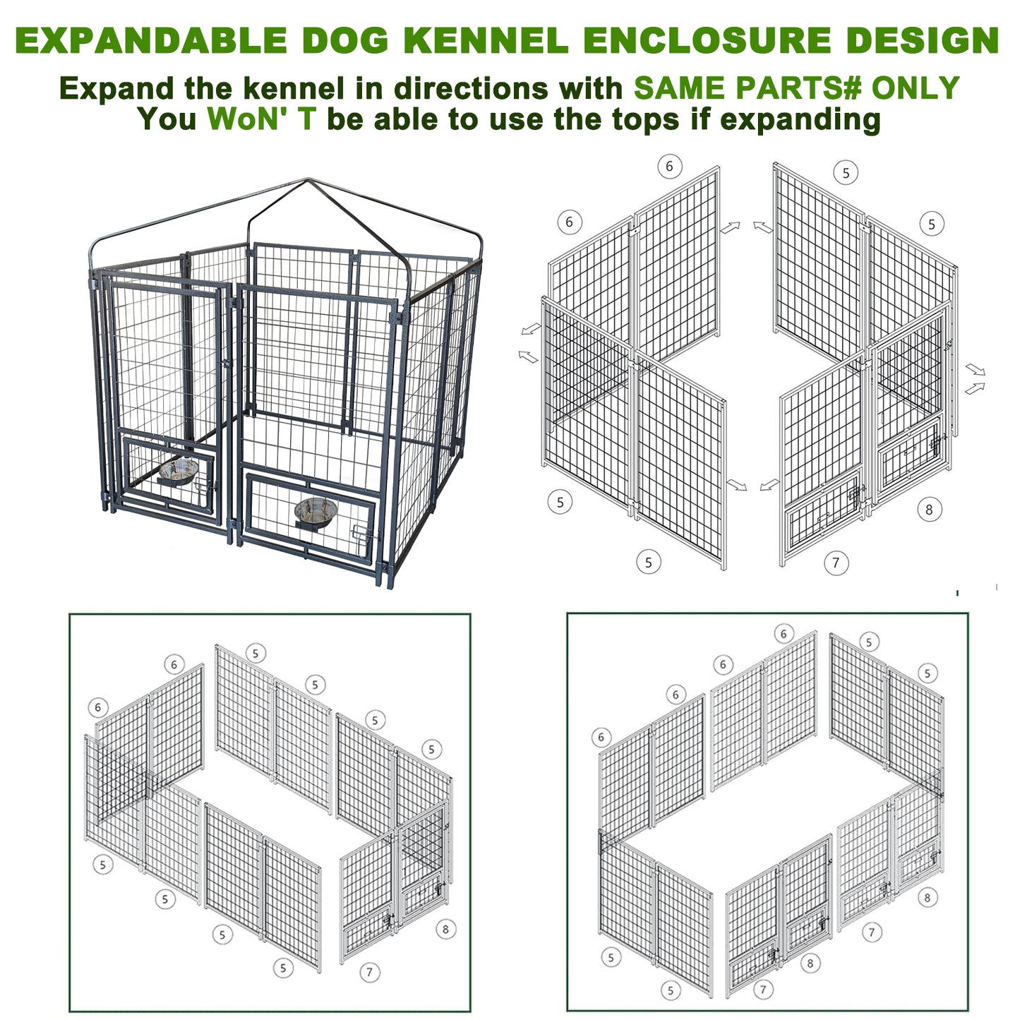 Ultimate Outdoor Dog Retreat: Sturdy, Waterproof Kennel with Lockable Roof & Feeding Bowls