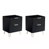 Sleek Black Nightstand Duo with Drawers