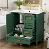 Chic Green Bathroom Vanity with Sink and Soft-Close Drawers