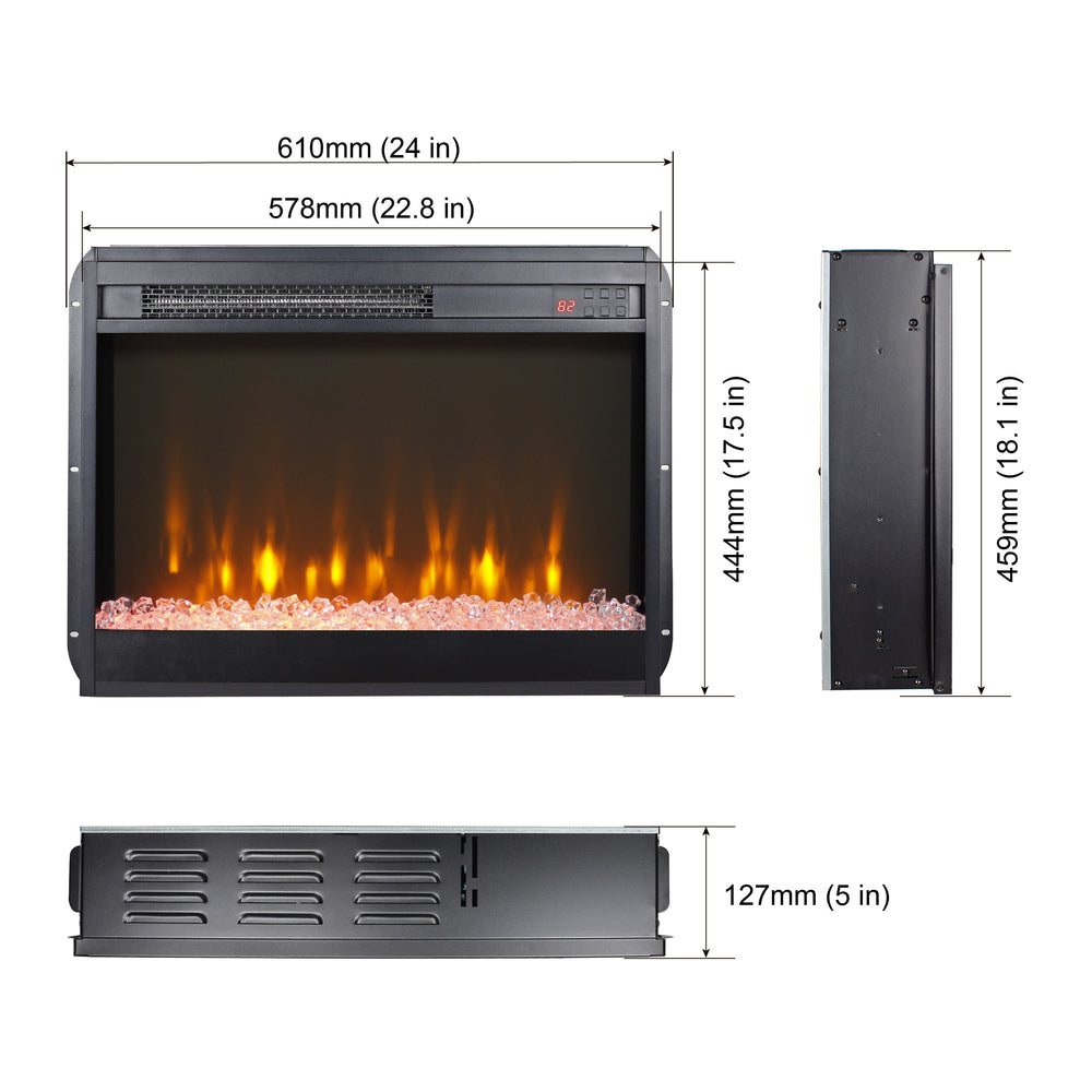 Crystal Glow Electric Fireplace Insert