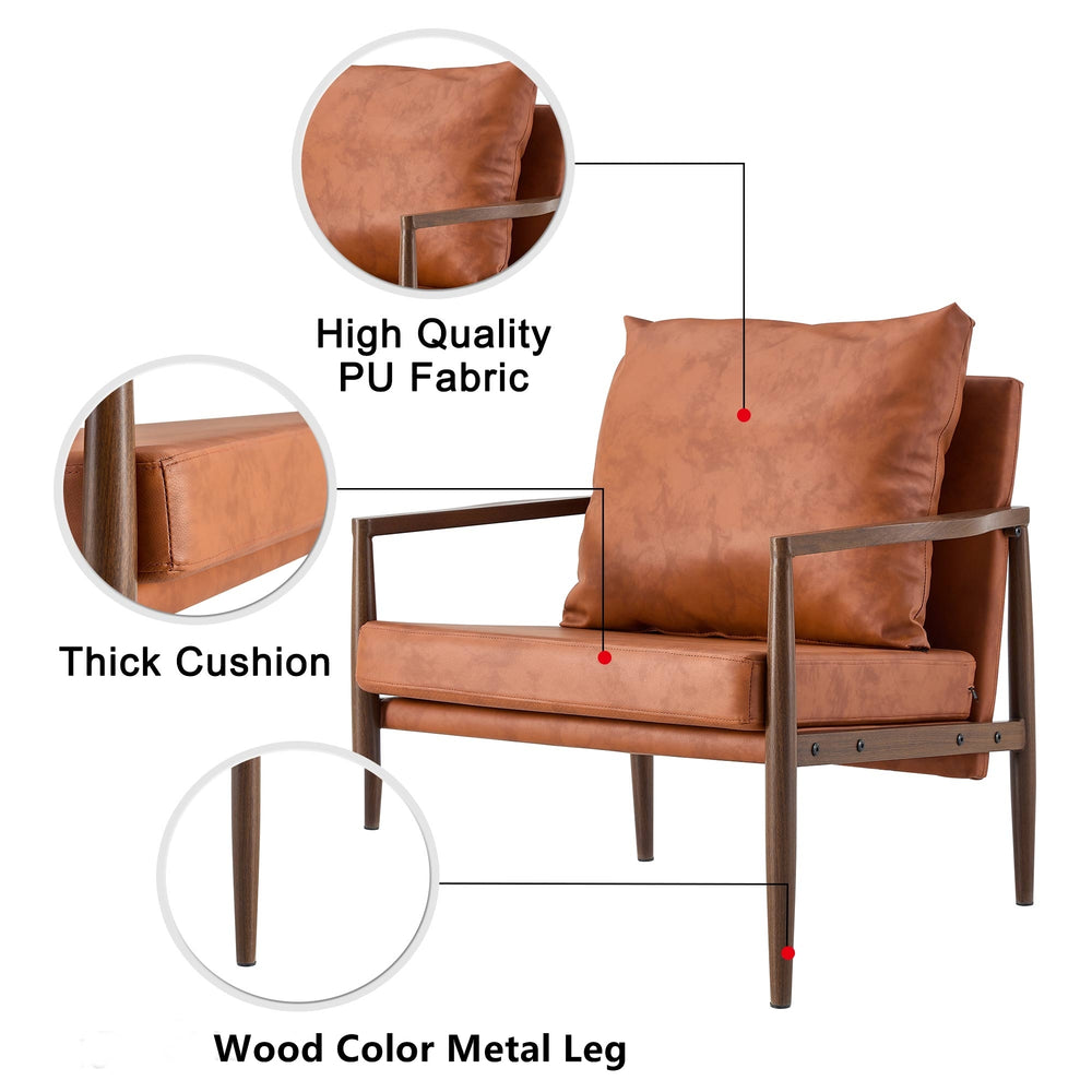 Chic Walnut Armchair with Plush Comfort