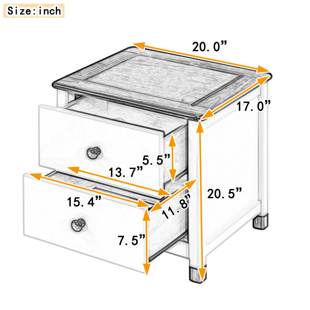 Charming Kids’ Nightstand with Two Drawers