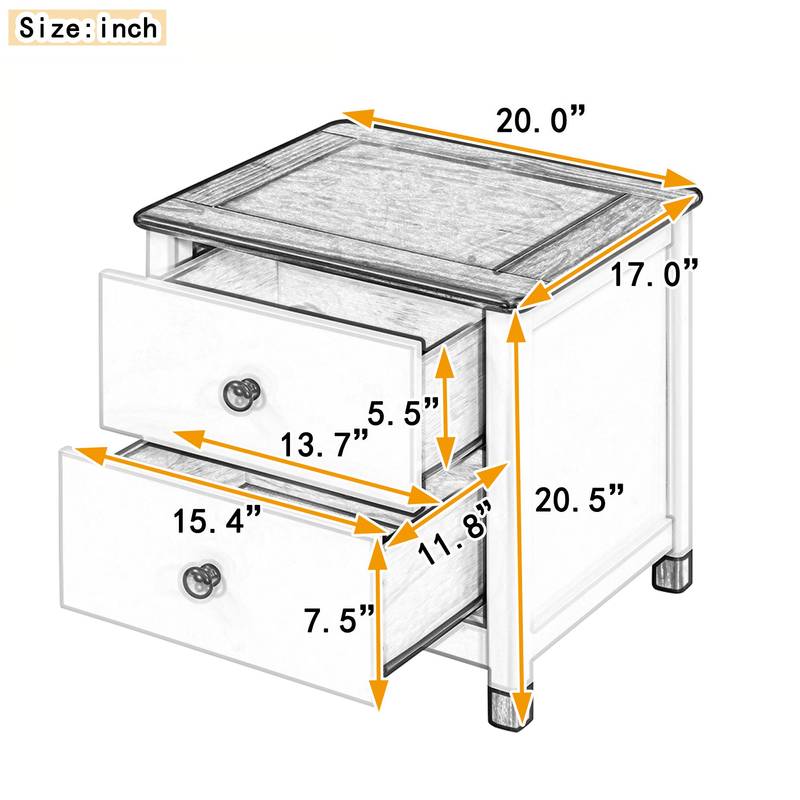 Charming Kids’ Nightstand with Two Drawers