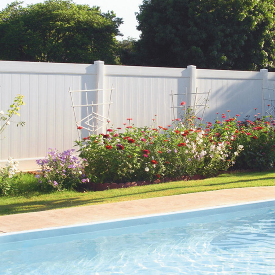 White Vinyl Privacy Fence Set