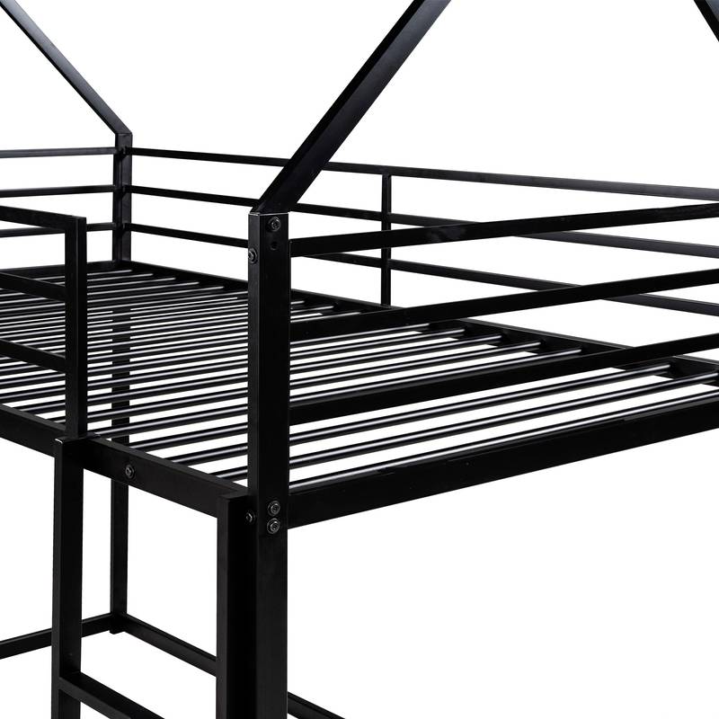 Cozy Black House Bunk Bed