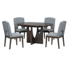 Cozy Expandable Dining Set with Removable Leaf in Espresso and Gray