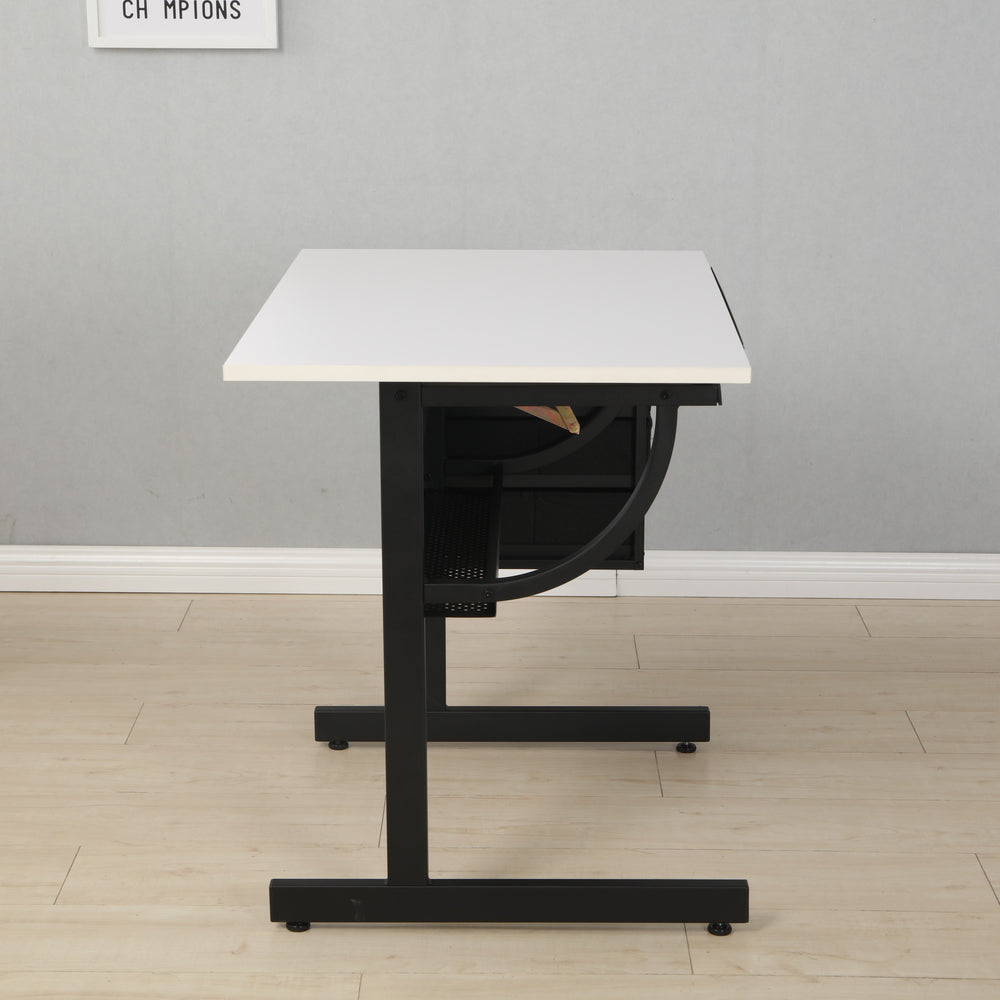 Stylish Adjustable Drafting Table Set with Stool & Storage