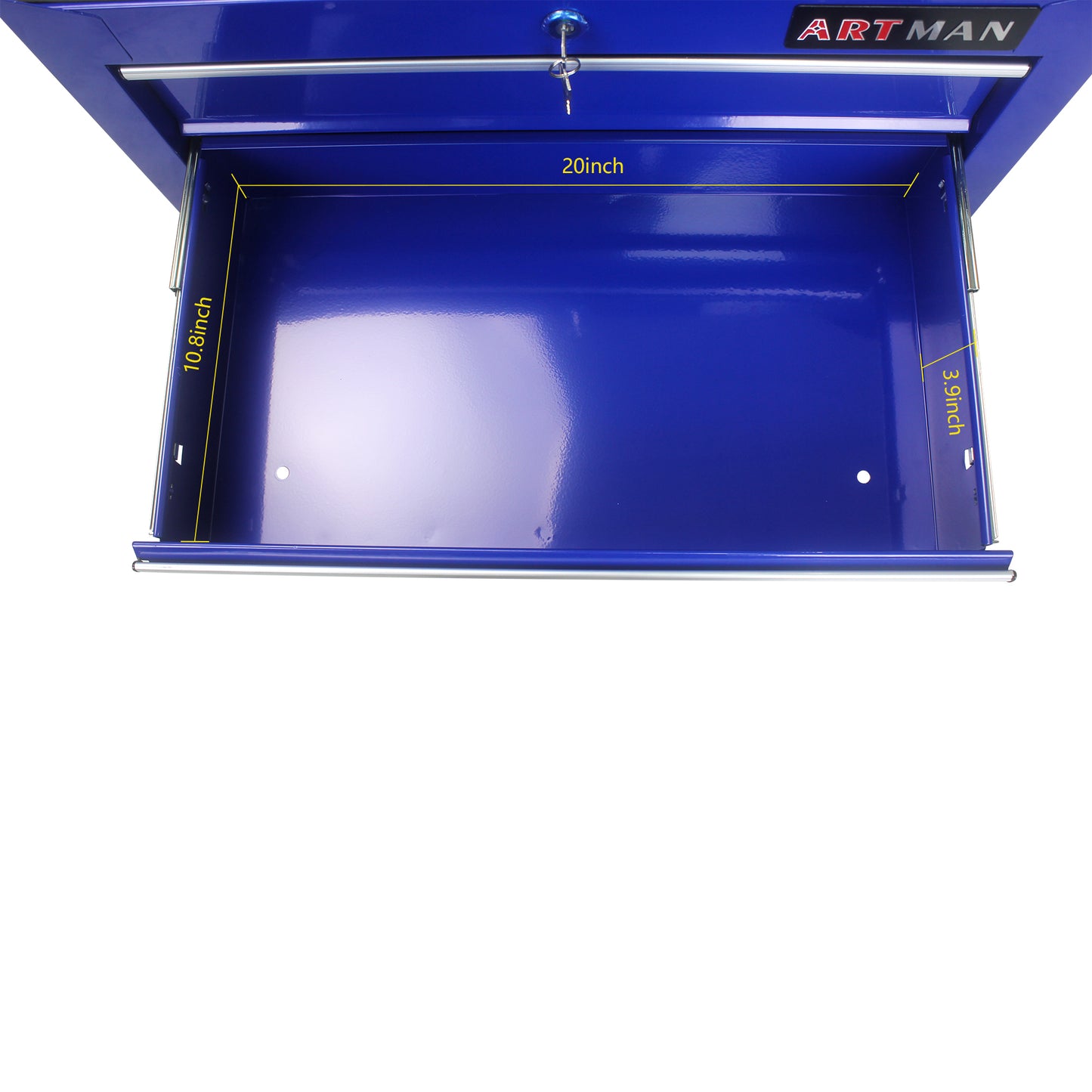 Blue Rolling Tool Cart with 5 Drawers