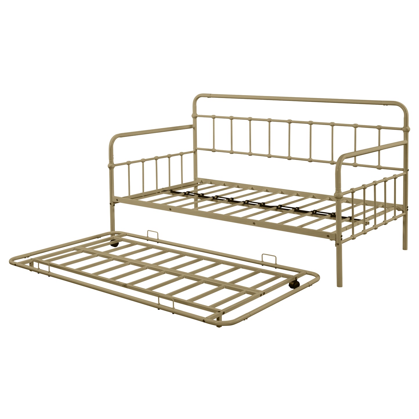 Chic Metal Daybed with Hidden Trundle