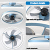 Blue Dimmable Ceiling Fan with LED Light