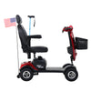 Red MAX PLUS Mobility Scooter - Compact Adventure with Cup Holders & USB Charger!