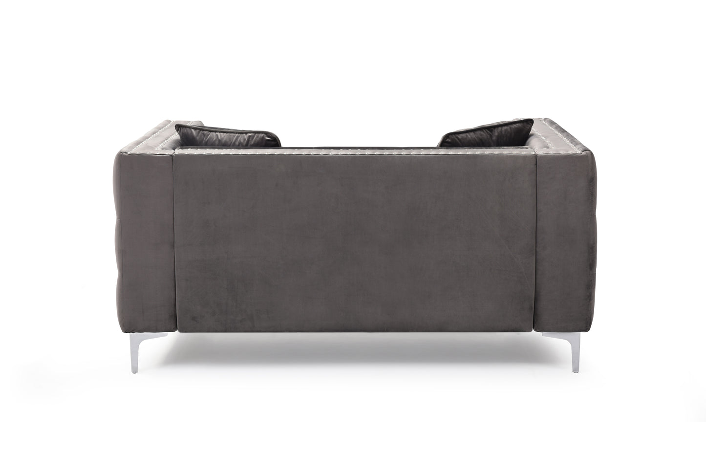 Glam Velvet Sofa with Jeweled Accents