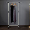 Rolling Clothes Rack with Shelves