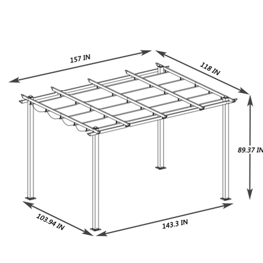 Stylish Outdoor Retractable Pergola with Canopy