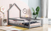 Cozy Grey House Bed for Kids